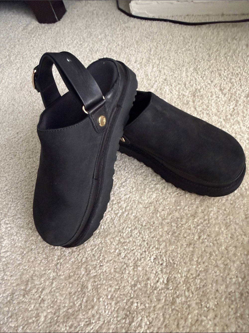 UGG Women's Black Backstrap Clog Mules - Picture 2 of 11